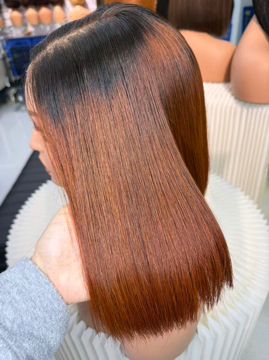 1BT33# 5x5 HD Bob Lace Closure Wigs 100% Raw Human Hair