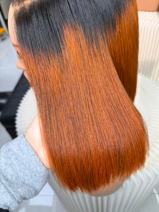 1BT350# 5x5 HD Bob Lace Closure Wigs 100% Raw Human Hair