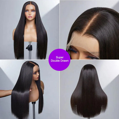 Chic Wigs 13X6 Bone Straight Real HD Lace Frontal Glueless Wig Natural Color